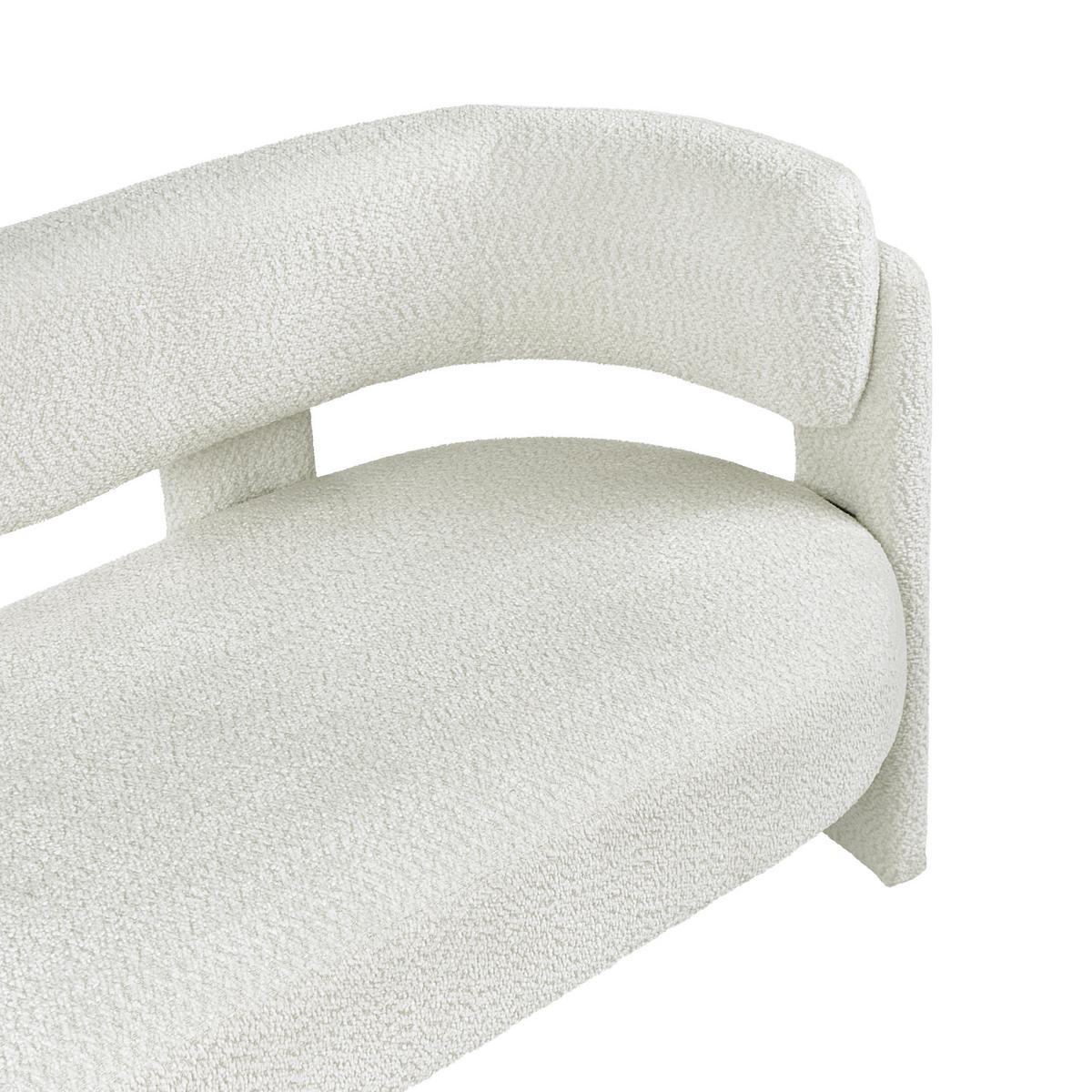 2-SITZER-SOFA Chenillegewebe Cremeweiß Burea - Creme, Textil (148/75/67cm) - Beliani