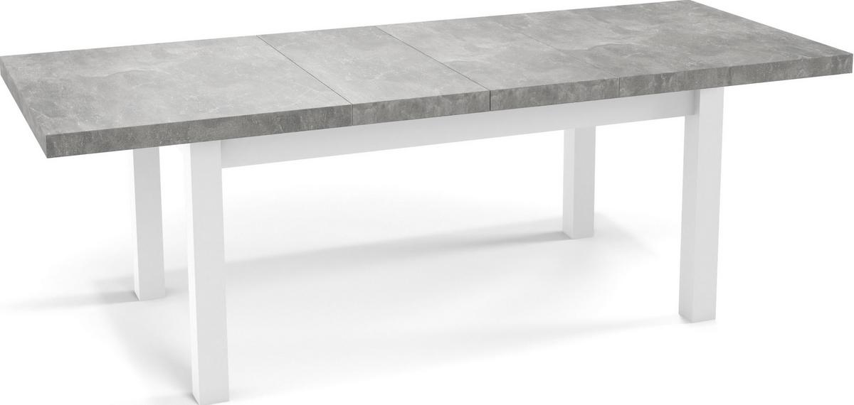 ESSTISCH Avena rechteckig ausziehbar, Grauer Beton 200/100/78 - Hellgrau/Weiß, Holz/Holzwerkstoff (100/300/78cm) - WFL GROUP