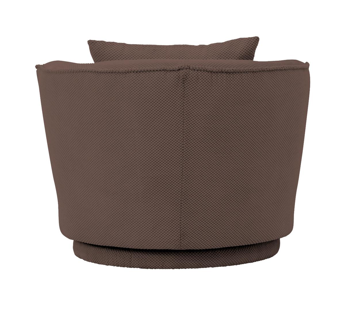 DREHSESSEL braun Web-Velours, Sessel 360° drehbar inklusive Kissen - Braun, Kunststoff/Textil (95/77/95cm)