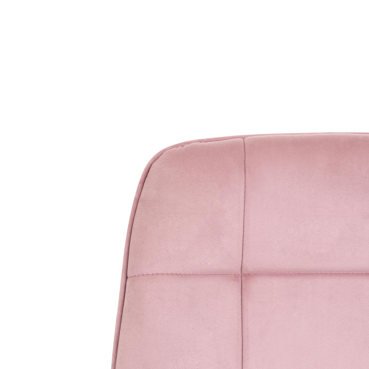 BÜROSTUHL Samtstoff Rosa Carlton - Pink/Weiß, Textil/Metall (60/87/60cm) - Beliani
