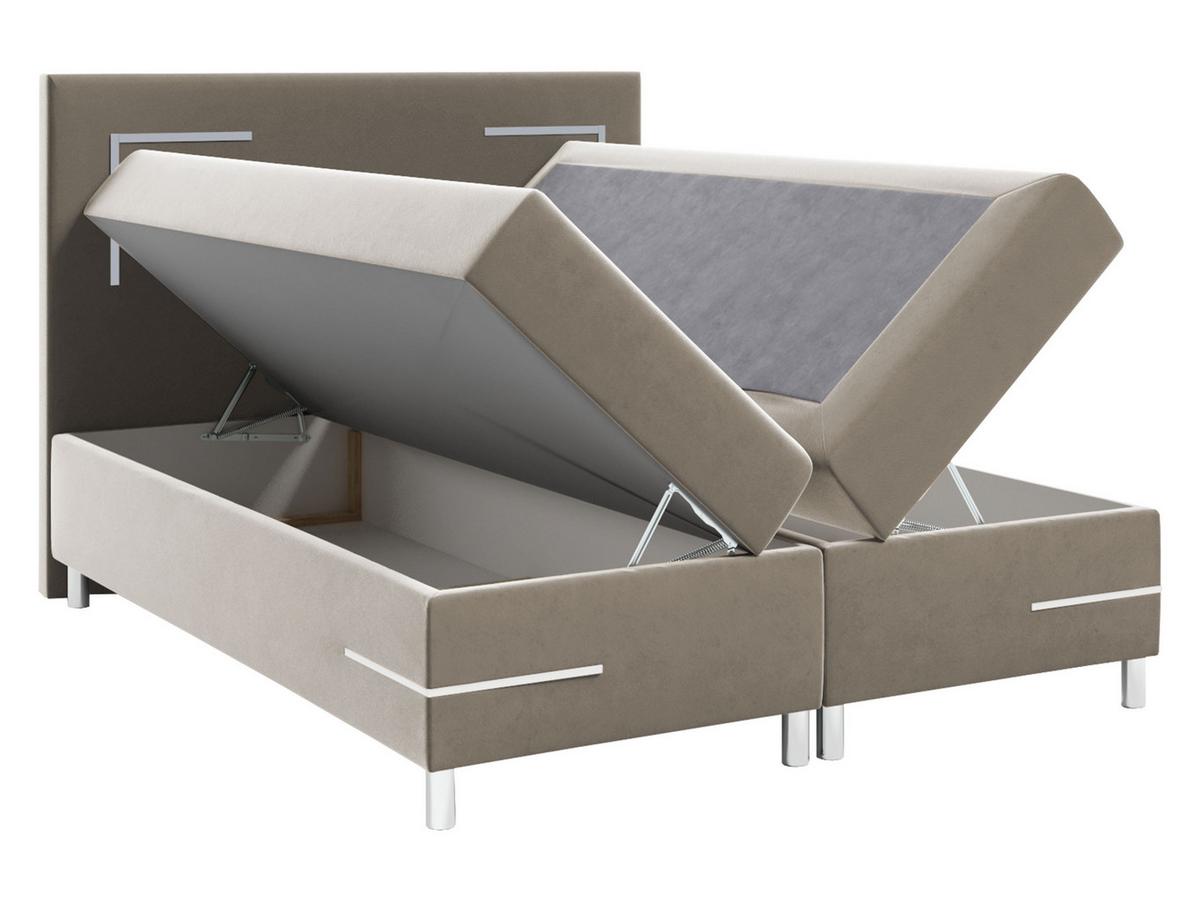 BOXBETT Delos LED - H3 - Grau, Holz (160/200cm) - MIRJAN24