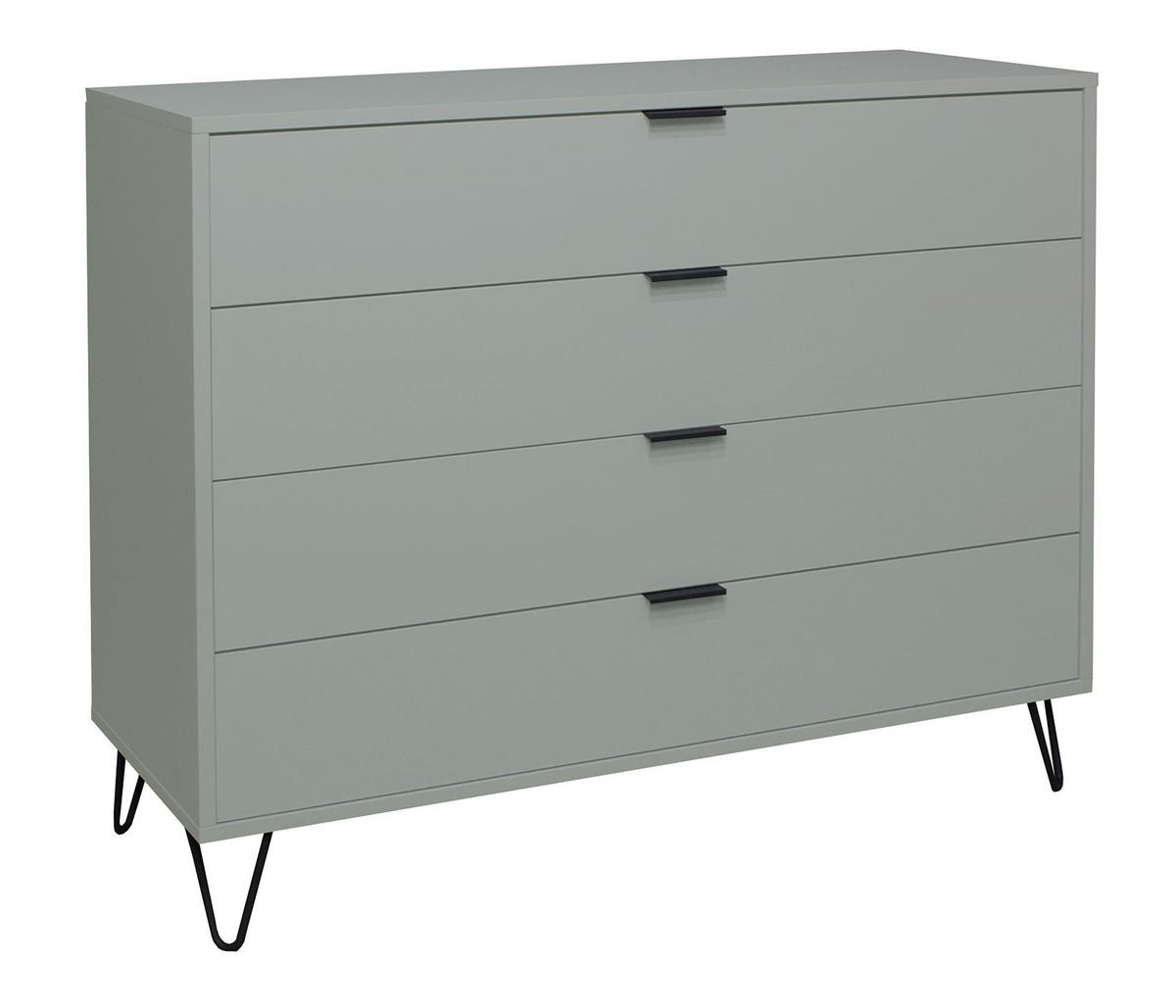 KOMMODE Erna 119x45x102 Pinie Green matt Lack - Grün, Holzwerkstoff (119/102/45cm) - 58aufmkessel