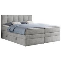 BOXSPRINGBETT ALVIN KING 160/200 Hellgrau Struktur - H4 - Hellgrau, Holz/Textil (160/200cm) - MKS