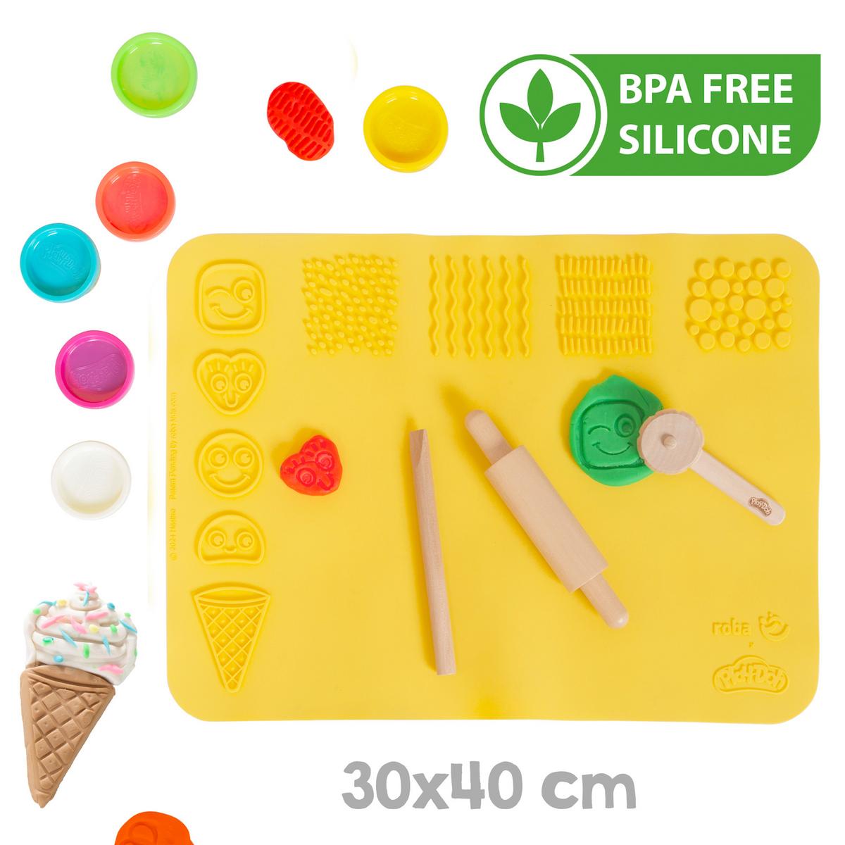 SPIELSET KNETE roba x Play-Doh Mittel - Grau, Holz/Kunststoff (30/40/1cm) - Roba