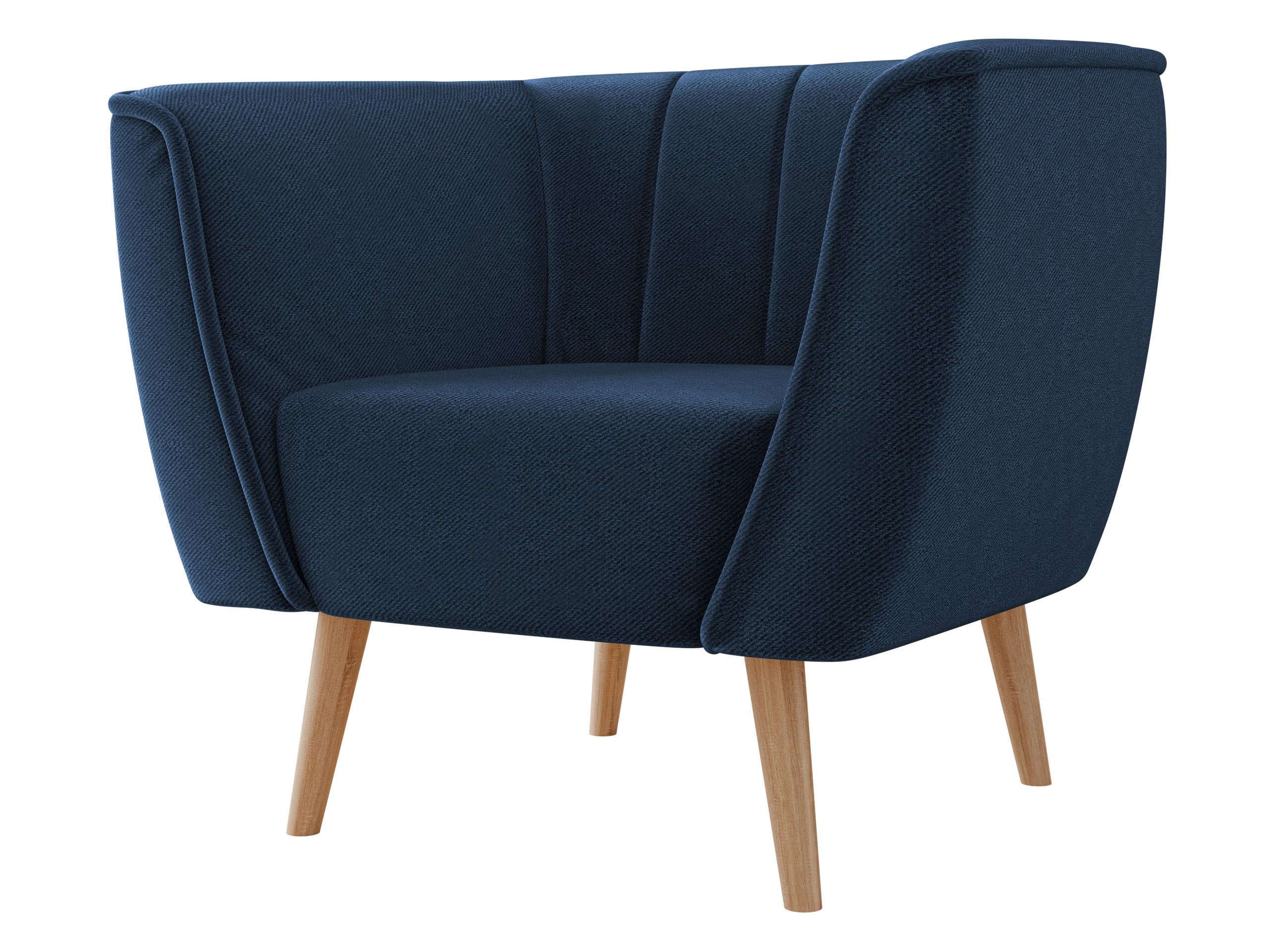SESSEL Pas 1 - Dunkelblau/Naturfarben, Holz/Textil (82/75/74cm) - MIRJAN24