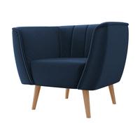 SESSEL Pas 1 - Dunkelblau/Naturfarben, Holz/Textil (82/75/74cm) - MIRJAN24