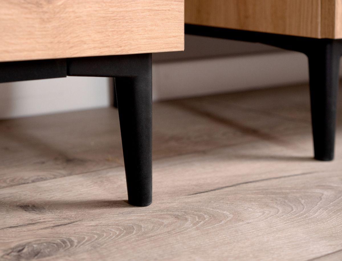 KOMMODE Eiche Artisan, schwarz 120 cm, Sideboard mit viel Stauraum - Schwarz/Eiche Artisan, Holzwerkstoff (120/90/42cm) - Furn.Design