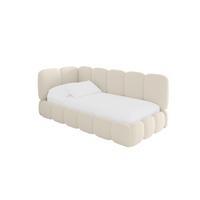 EINZELLBETT Jugendbett mit Bettkasten, Rechts - AVRY 100x200 Beige - Beige/Perlmutt, Holzwerkstoff/Textil (100/200cm) - ALTDECOR
