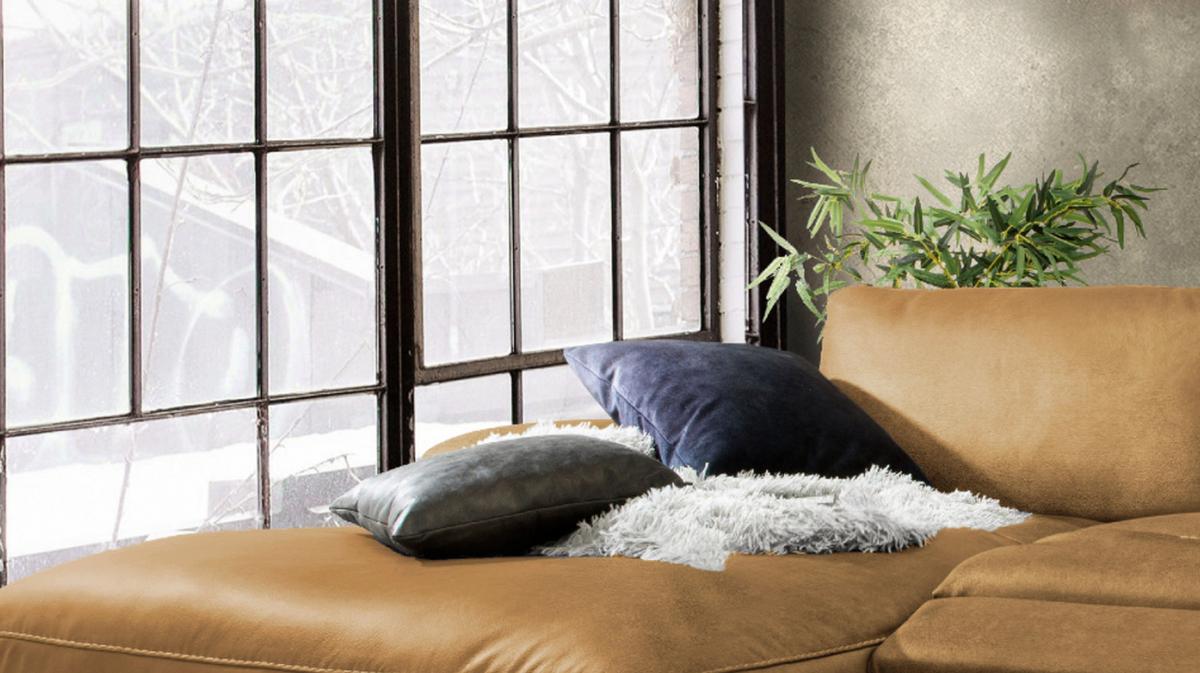 ECKSOFA MOTORISCHER RELAXFUNKTION LOLA Rotbraun Leder Relaxfunktion - Rotbraun/Cognac, Leder (233/178cm) - KAWOLA
