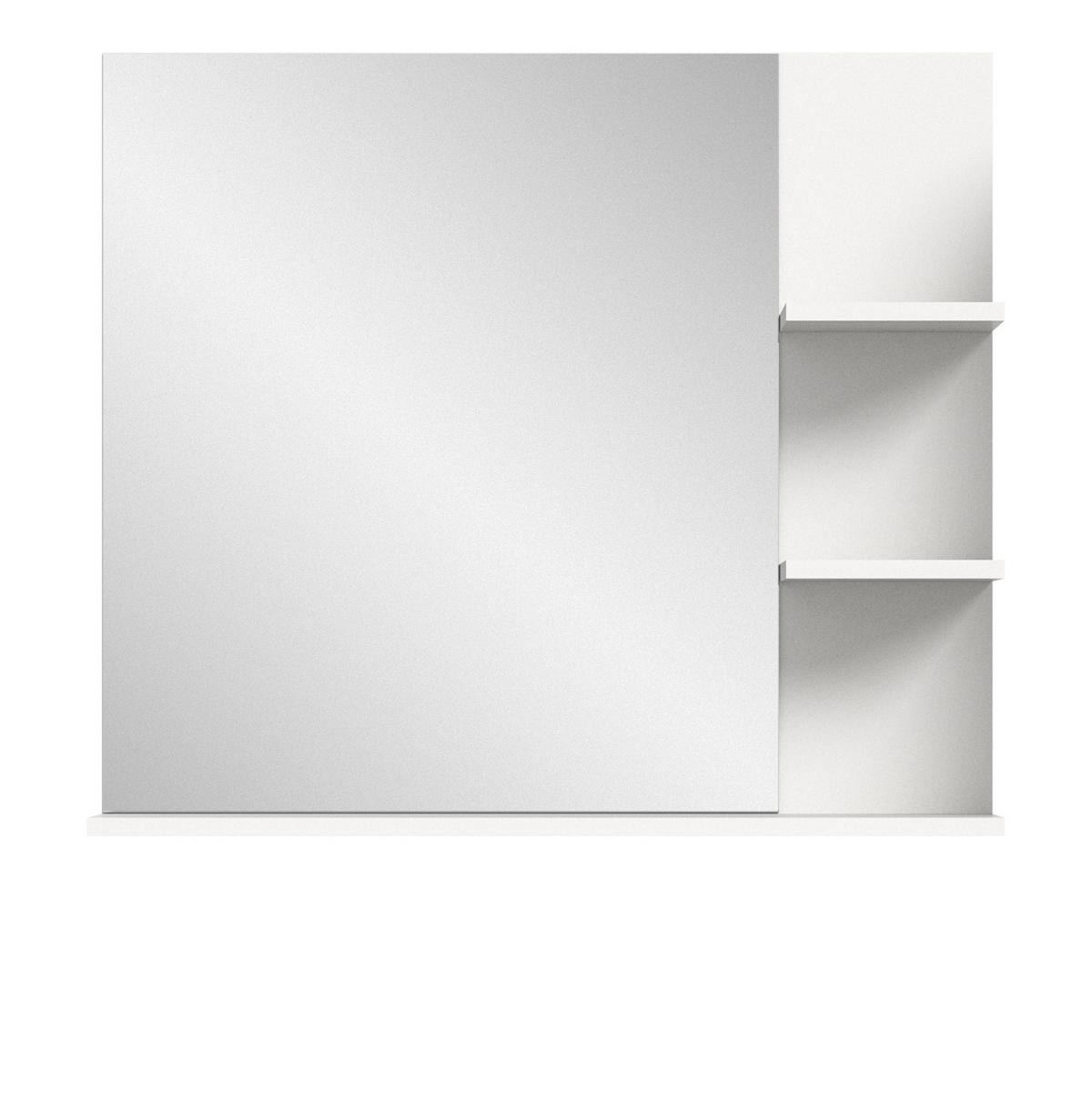SPIEGEL Badezimmer weiß 80 cm, Wandspiegel mit Regal - Weiß, Holzwerkstoff/Metall (82/56/34cm) - Inn.Furn