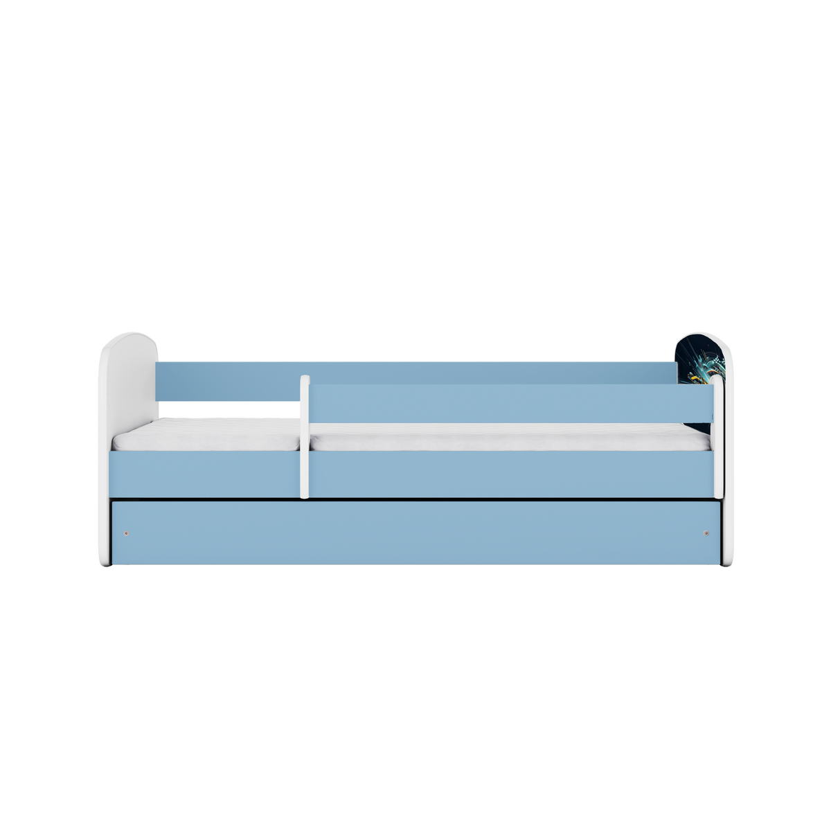 KINDERBETT Ethnie mit Schublade 180/80 90/61/184 - Blau, Holzwerkstoff (80/180cm) - RAUMHIRSCH FURNITURE
