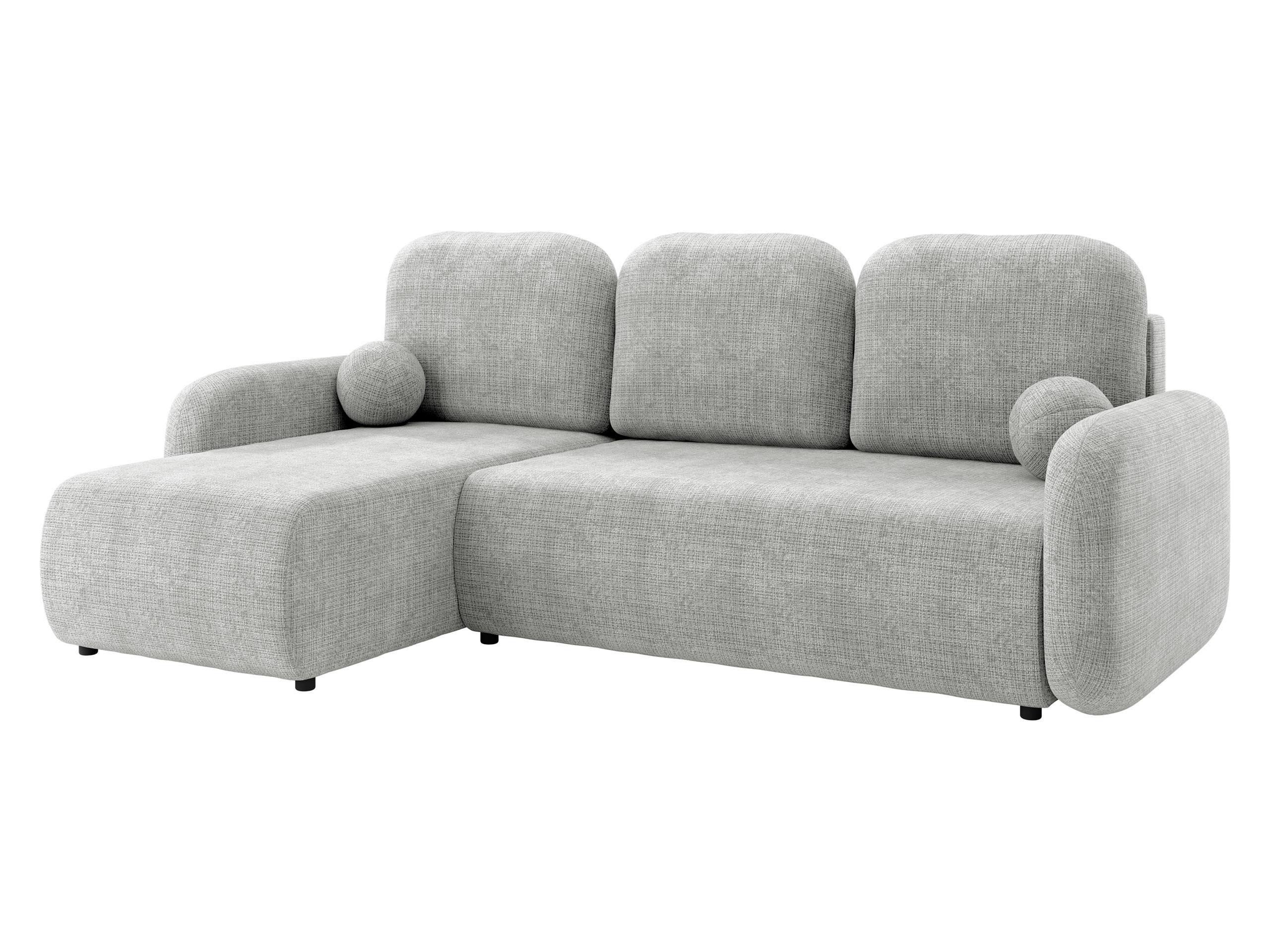 ECKSCHLAFSOFA Gizefa - Hellgrau/Schwarz, Holz/Kunststoff (233/147cm) - MIRJAN24