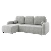 ECKSCHLAFSOFA Gizefa - Hellgrau/Schwarz, Holz/Kunststoff (233/147cm) - MIRJAN24