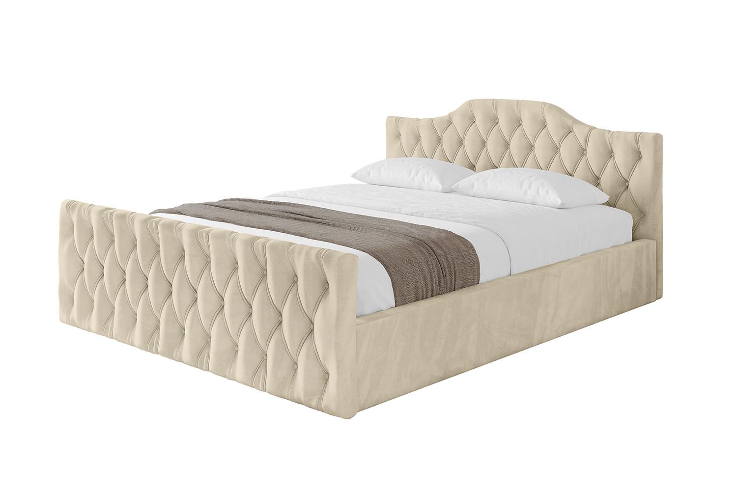 POLSTERBETT mit Bettkasten, Fußteil und Lattenrost, Boxbett mit Matratze H3/H4 - FALIO-Z-V1 180x200 Beige - Ecru, Holzwerkstoff/Textil (180/200cm) - ALTDECOR