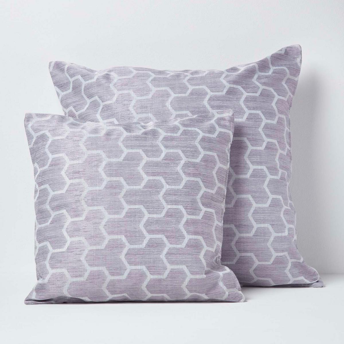 KISSENHÜLLE Jacquard geometrisch 45/45 cm - Flieder, Textil (45/45cm) - Homescapes