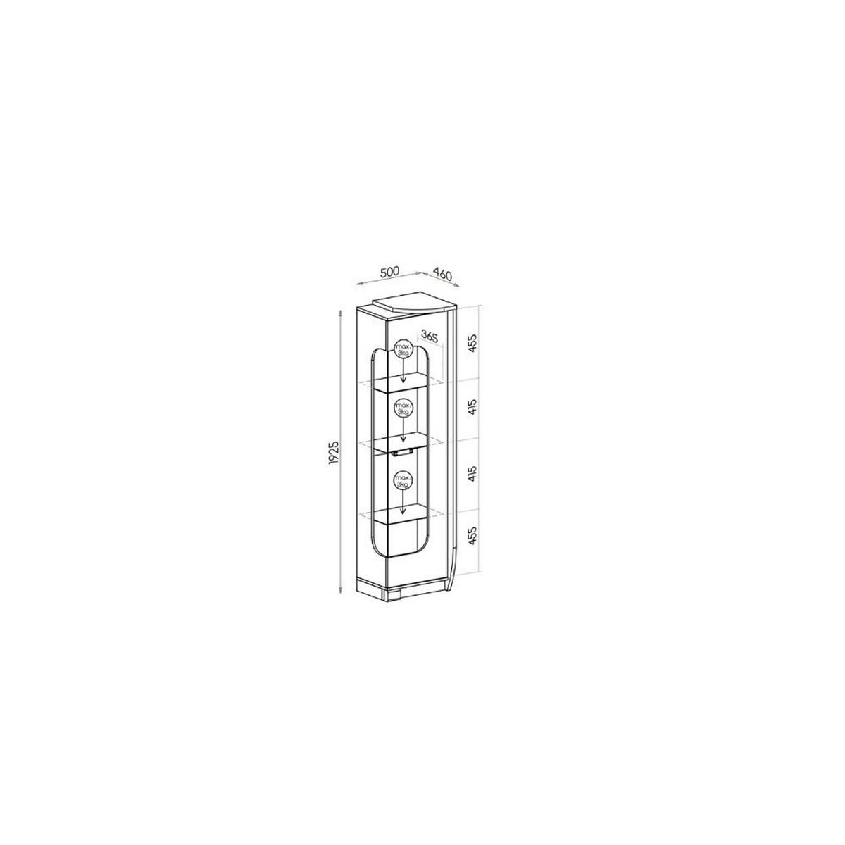 VITRINE PALMERO 192,5/50 cm in Braun - Braun, Holzwerkstoff (50/192.5/46cm) - MASSENO