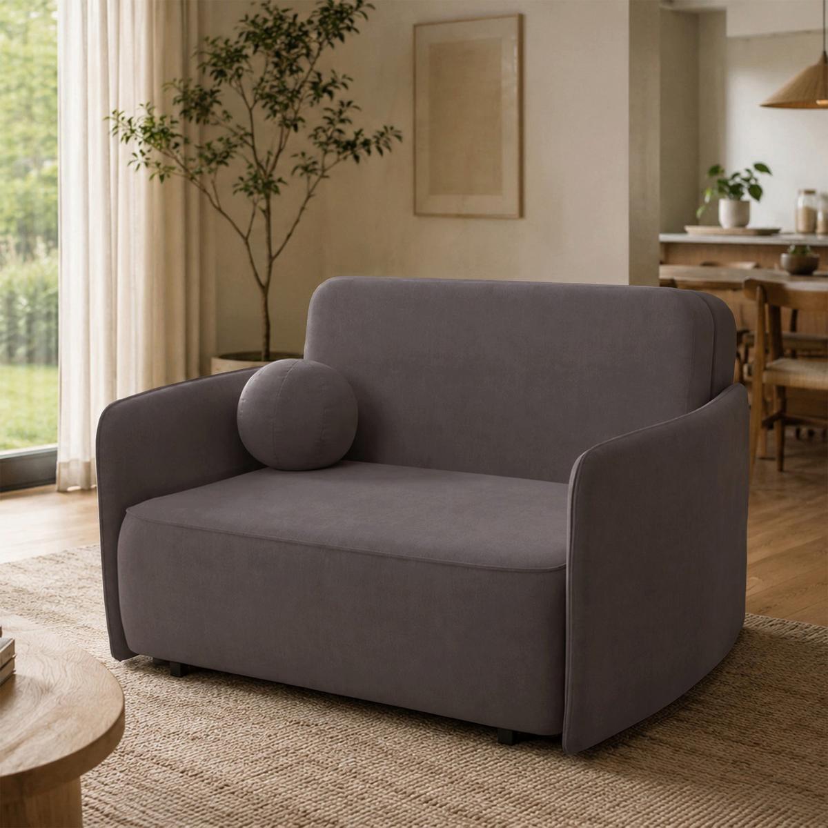 SCHLAFSOFA Paxi 145 cm - Graubraun/Schwarz, Textil/Metall (145/84/106cm) - Selsey