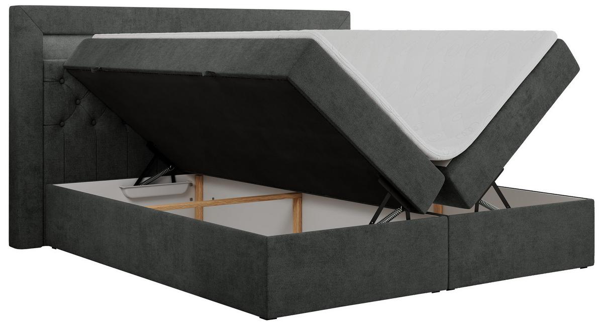 BOXBETT GOLD-6 LED 180/200 Dunkelgrau Struktur - H4 - Dunkelgrau, Holz/Textil (180/200cm) - MKS