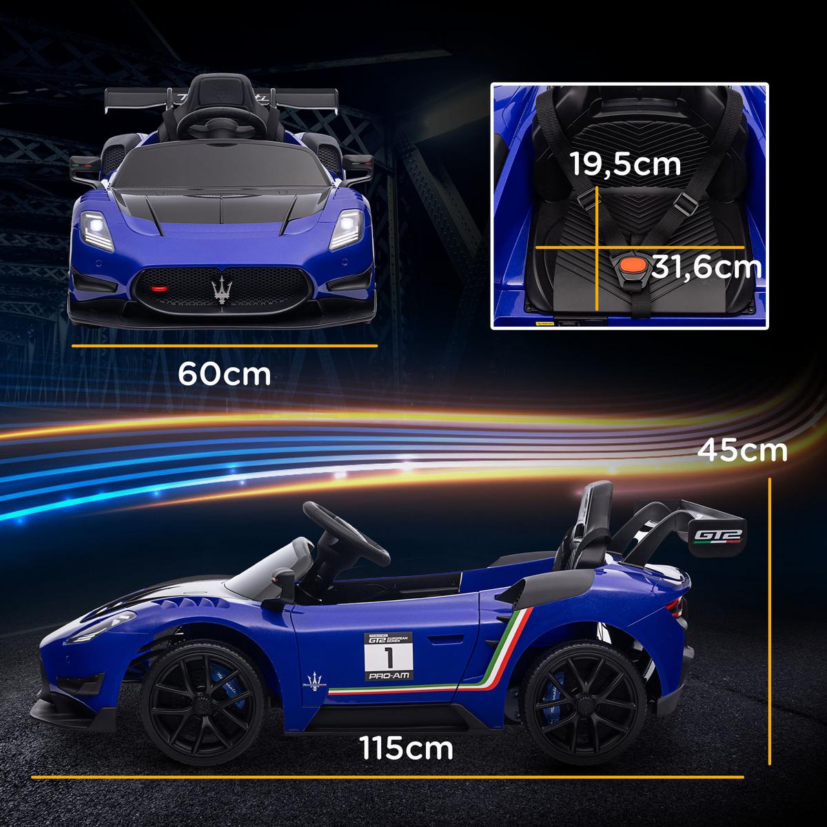 KINDER Elektroauto 12 V Kinderauto mit 2,4G Fernbedienung, Musik, Hupe, Blau - Blau, Metall (115/60/45cm) - AIYAPLAY