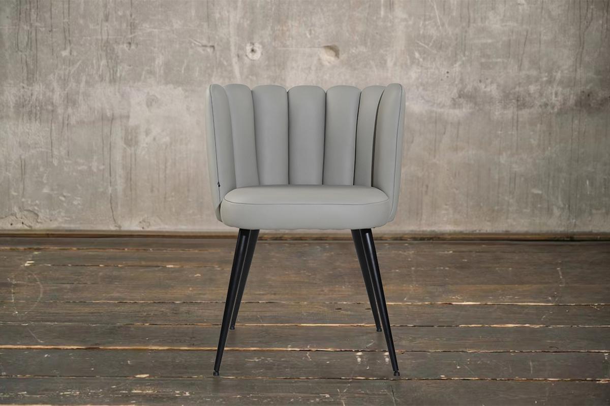 ESSZIMMERSTUHL JADA Grau Leder (1er-Set) - Grau, Leder/Kunststoff (59/79/55cm) - KAWOLA