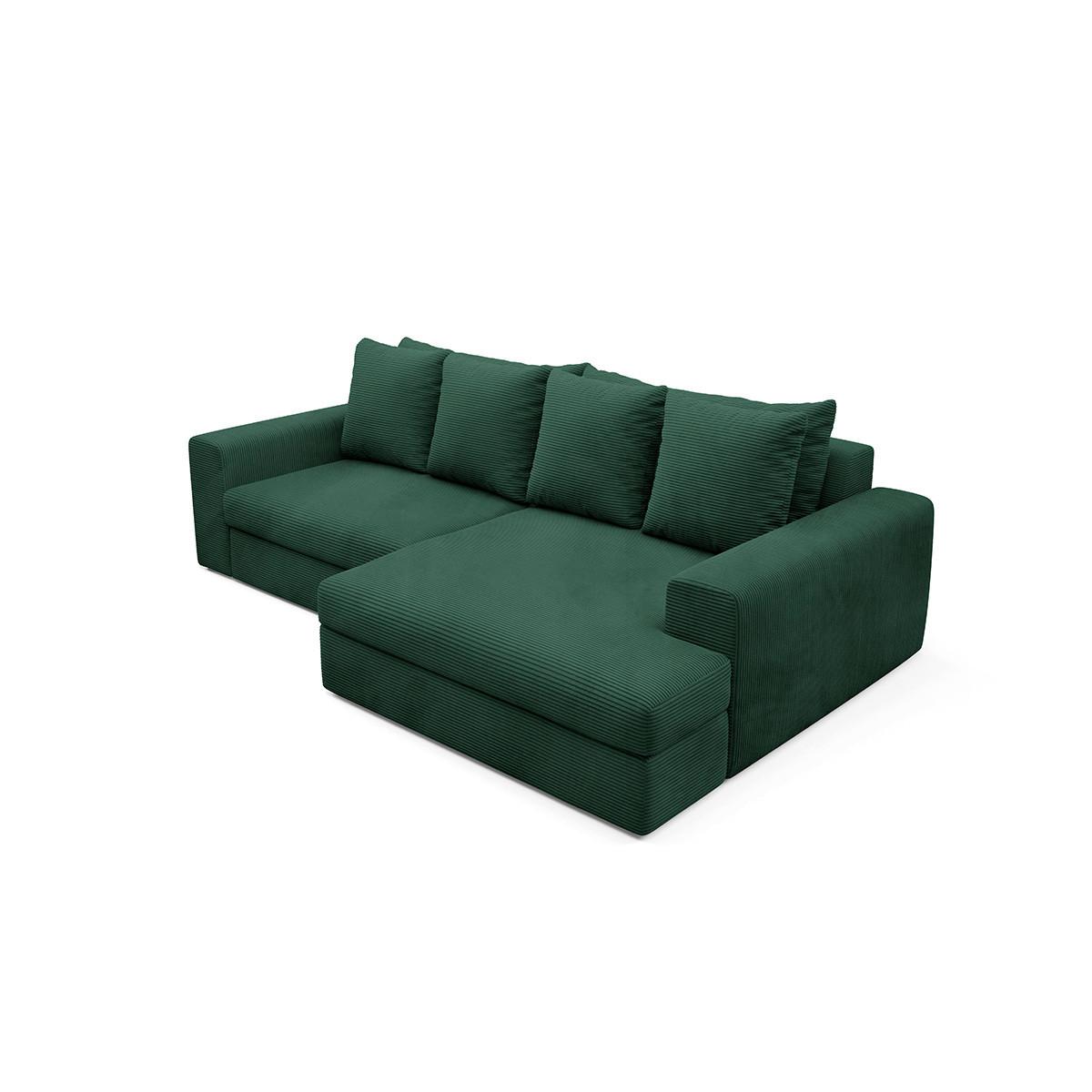 ECKSOFA Paola 3 Sitzplätze Tannengrün - Grün, Holz (272/167cm) - Petits-meubles
