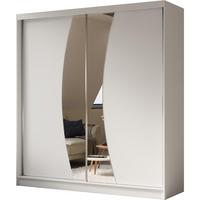 SCHWEBETÜRENSCHRANK Vox II 200/216/61 weiß mit Spiegel und Schubladen - Weiß, Holzwerkstoff (200/216/61cm) - Beautysofa