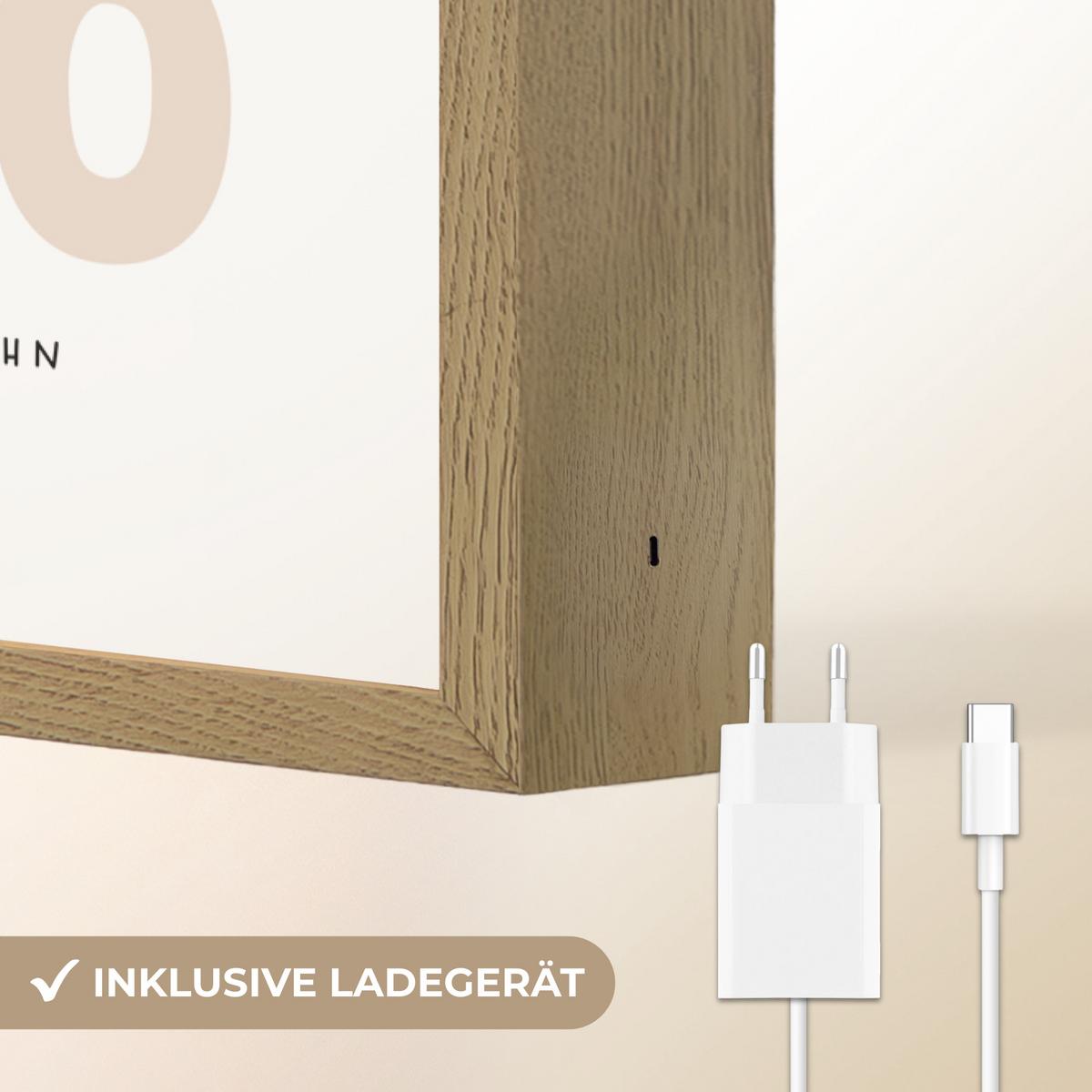 NACHTTISCHLAMPE MIT AKKU Pädagogisch - Zählen lernen - Weiß - Farben - 1-10 40x60 cm - Weiß, Holzwerkstoff (8/40/60cm) - OnlyWow