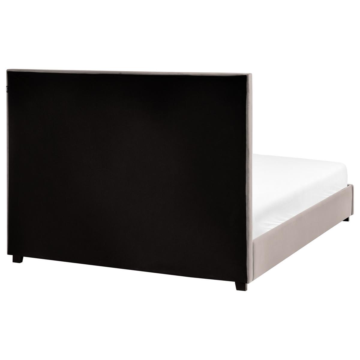 BETT mit Lattenrost 140/200 cm Taupe Rouen - Taupe/Schwarz, Textil (140/200cm) - Beliani