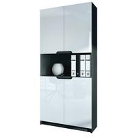 BÜROSCHRANK Logan Fronten in Weiß Hochglanz - Weiß Hochglanz, Holzwerkstoff (82/184/37cm) - Vladon