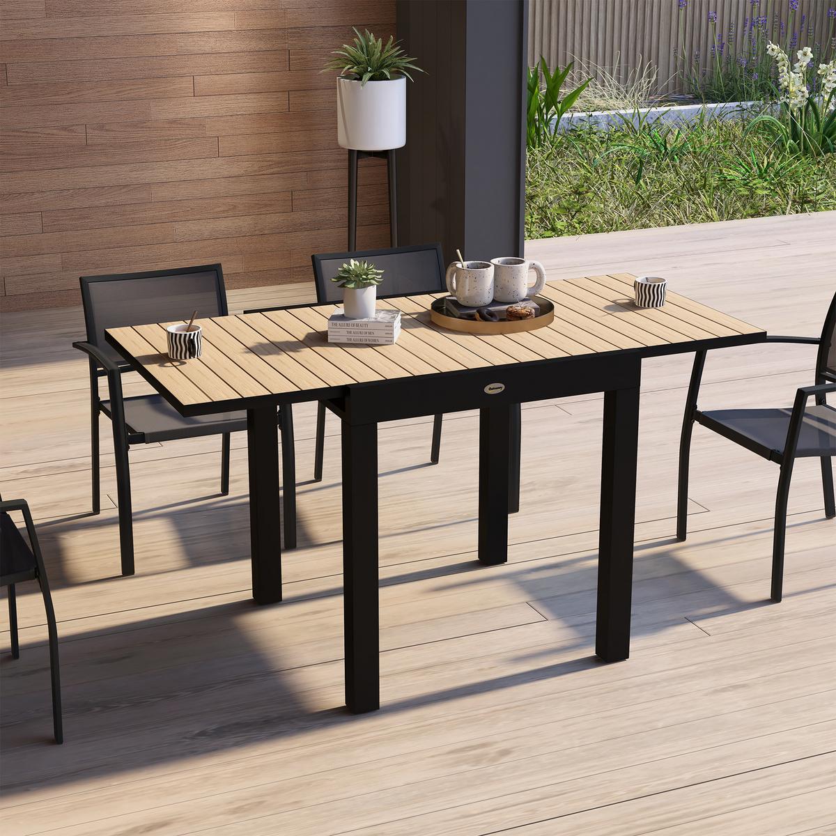 GARTENTISCH, Gelb, Aluminium - Gelb, Metall (162/80/75cm) - Outsunny