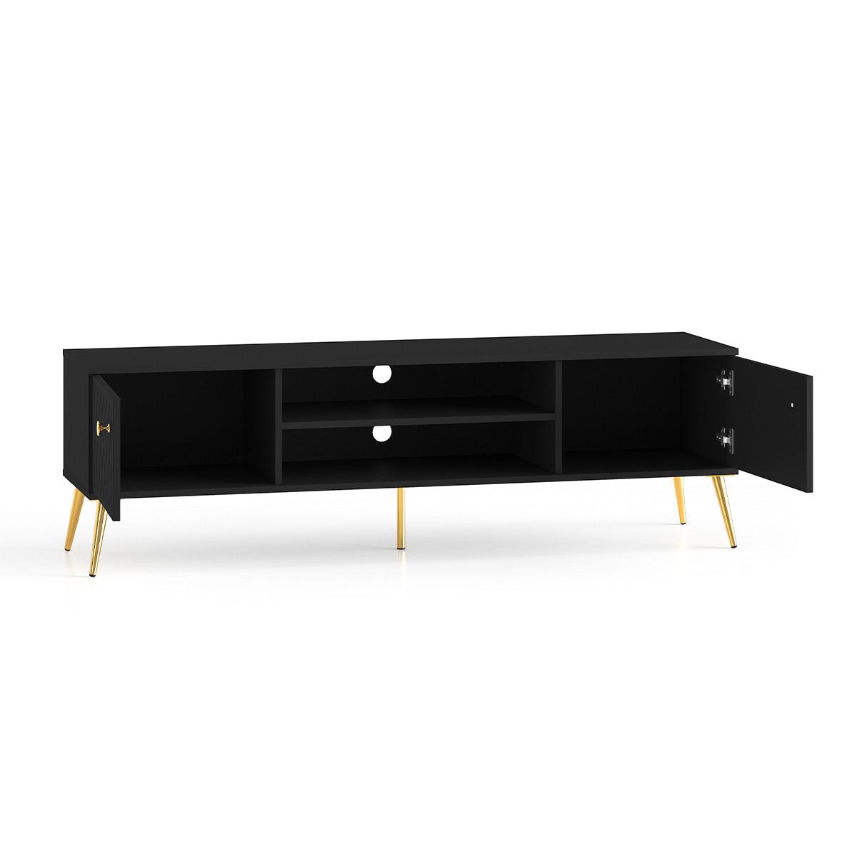 TV-MÖBEL Manoé Schwarz - Schwarz, Holzwerkstoff (160/49/40cm) - Petits-meubles