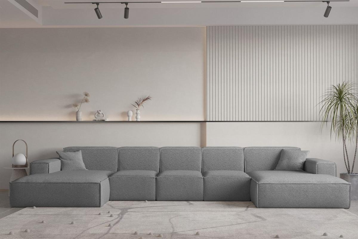 WOHNLANDSCHAFT Celes Premium Xl Bukla - Grau, Holzwerkstoff/Textil (462/73/165cm) - Fun Möbel