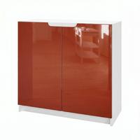 KOMMODE Logan Fronten in Bordeaux Hochglanz - Bordeaux, Holzwerkstoff (82/78/37cm) - Vladon