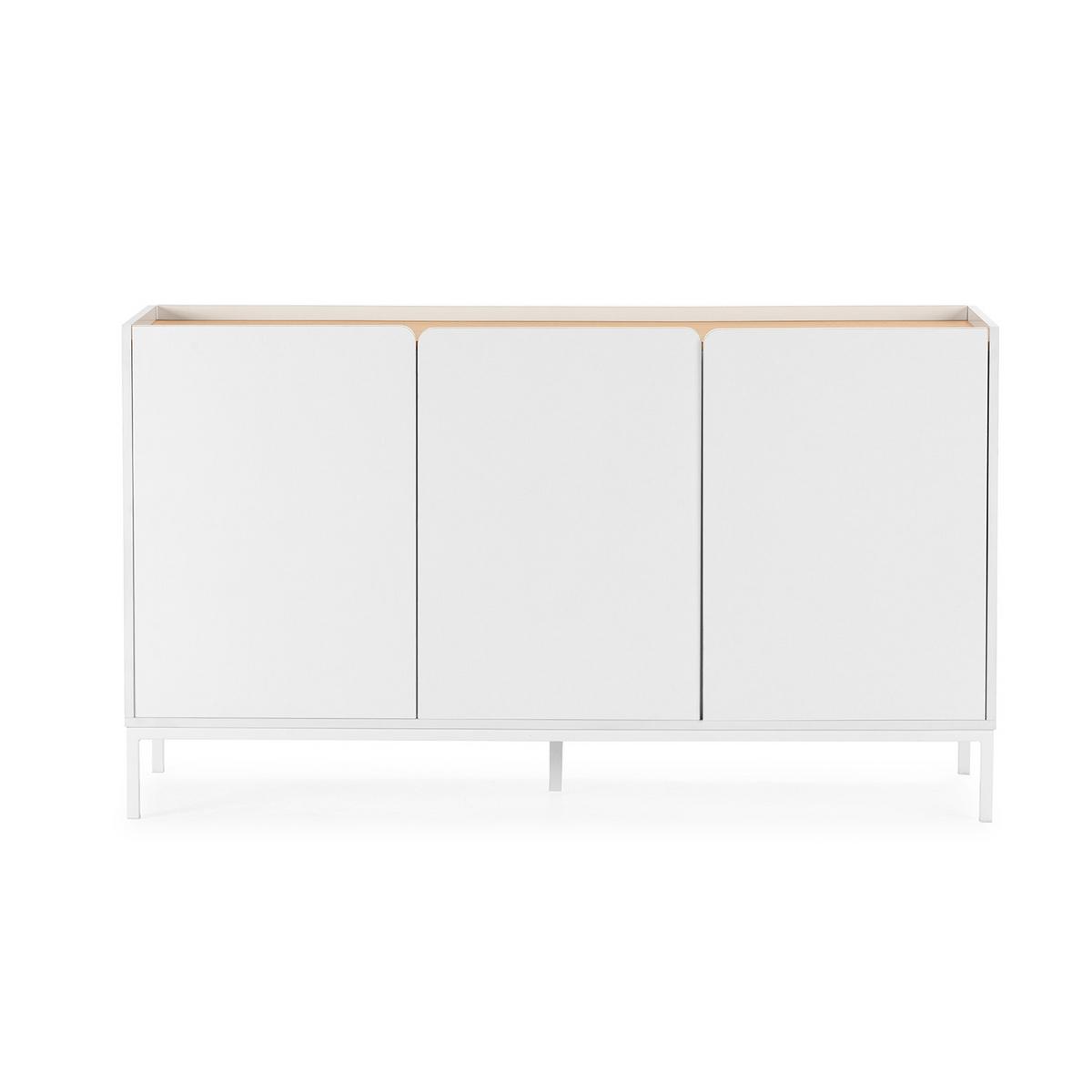 SIDEBOARD Curva 3 türen Weiß - Weiß, Holzwerkstoff (140/80/40cm)