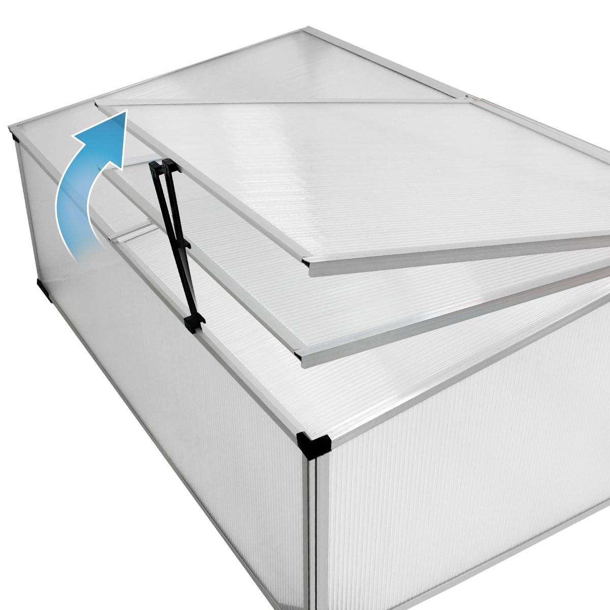 FRÜHBEET mit zweiteiliges Dach 100x60x40 cm 0,6m² - Transparent, Metall (60/40/100cm) - ECD-Germany