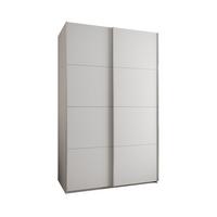 SCHWEBETÜRENSCHRANK 245,5/160/64 2-türig - Silberfarben/Weiß, Holz/Metall (160/245/64cm) - Abiks Möbel