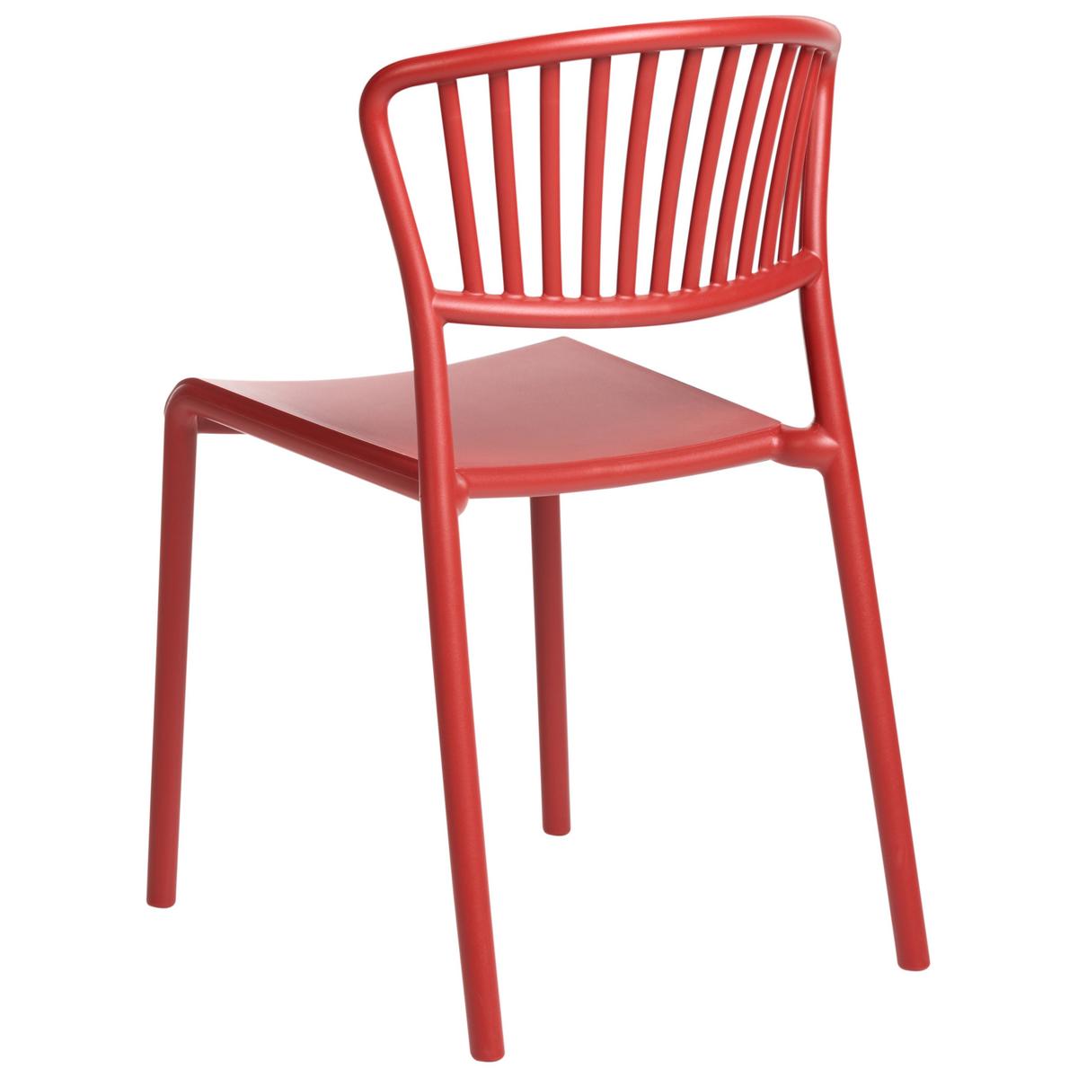 GARTENSTUHL 4er-Set Rot Gela - Rot, Kunststoff (45/78/50cm) - Beliani