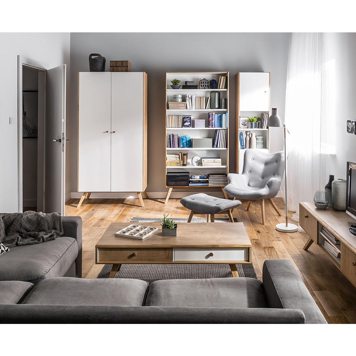 SCHRANK 2 Türen Weiß - Weiß, Holzwerkstoff (58/207.5/101cm) - Petits-meubles