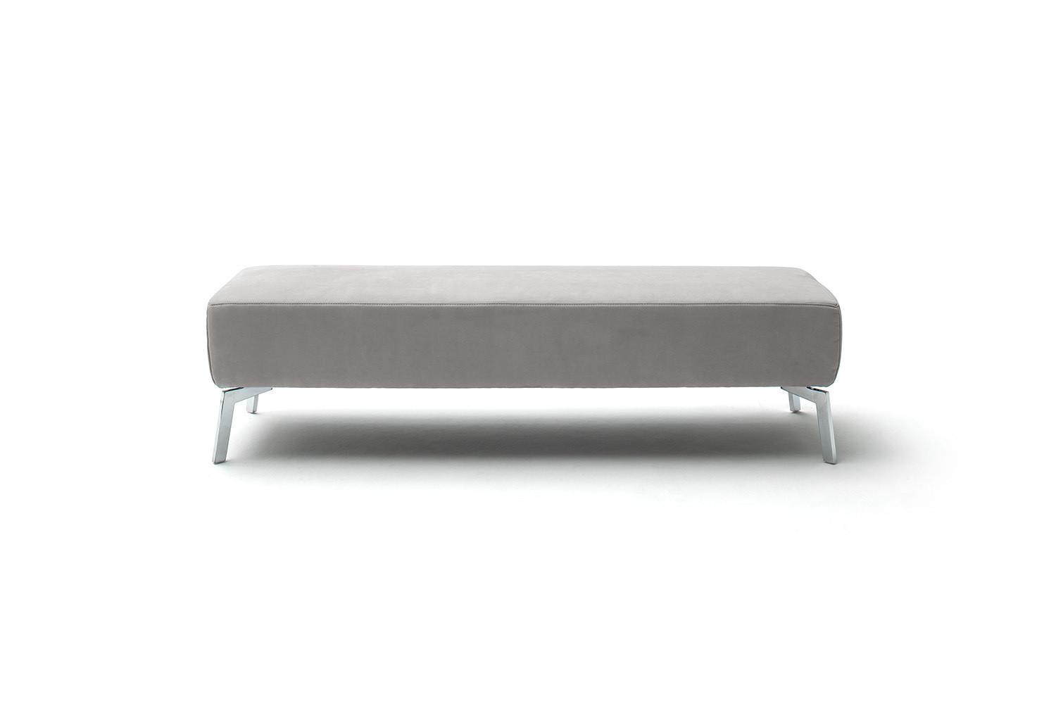 HOCKERBANK SOFIA Grau Webstoff - Grau, Textil (152/42/47cm) - KAWOLA