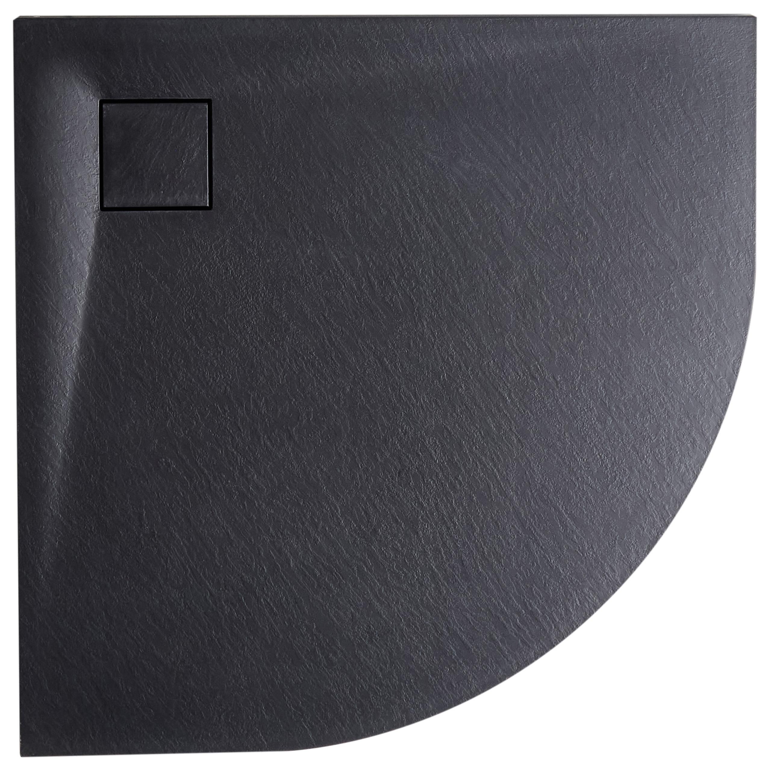 DUSCHWANNE 80/80/3 cm Schwarz Paron - Schwarz, Kunststoff (80/3/80cm) - Beliani