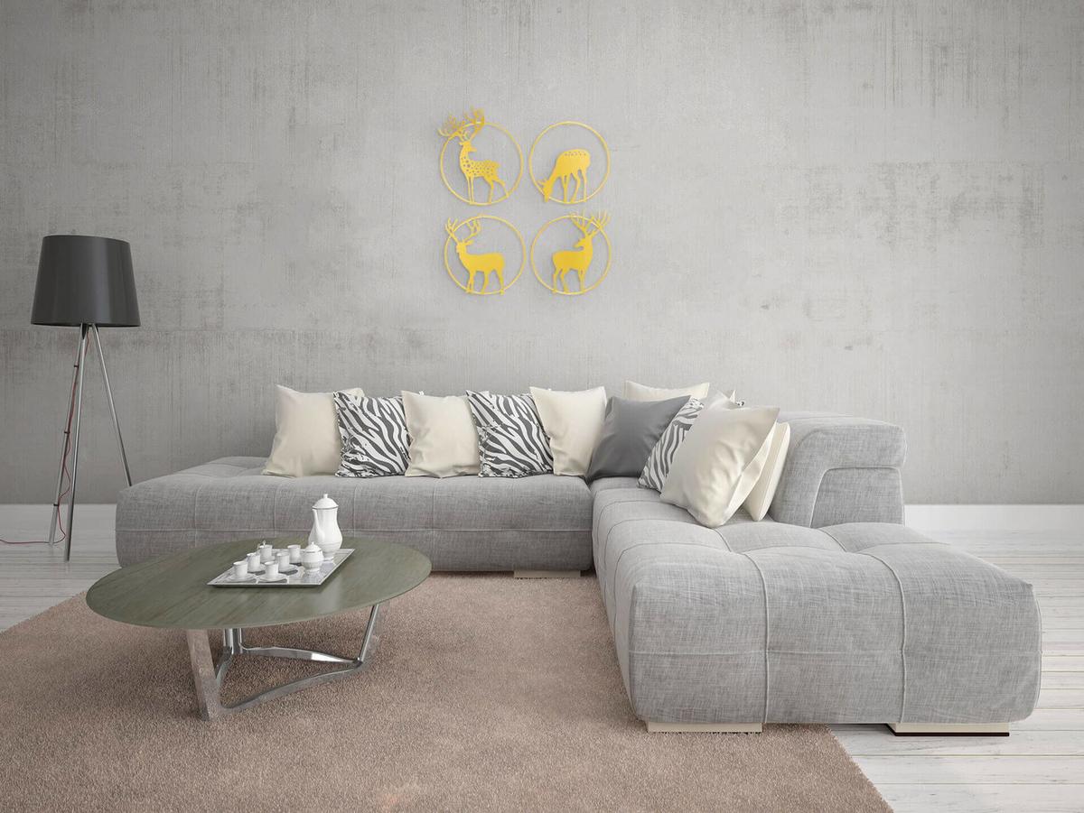 WANDDEKO Gold 86/72 cm - Goldfarben, Metall (1.31/72/6cm) - KUNSTLOFT