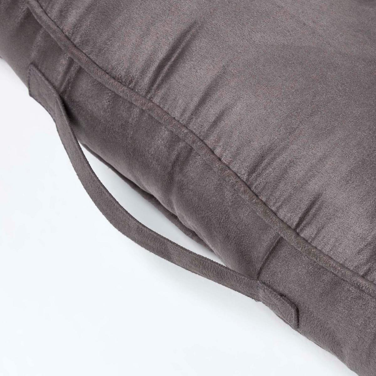 SITZKISSEN mit Aussparung grau 50/50/10 cm – Entlastungskissen, Velours - Grau, Textil (50/50/10cm) - Homescapes