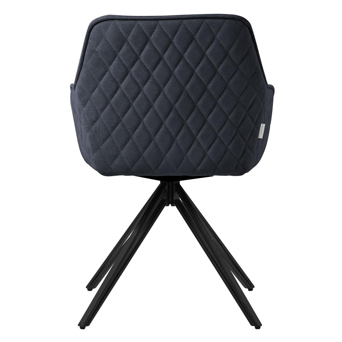 ESSZIMMERSTUHL 2er Set drehbar Anthrazit Webstoff - Anthrazit/Schwarz, Textil/Metall (61/84.5/57cm) - ML-DESIGN