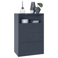 KOMMODE Pino Fronten in Anthrazit matt - Dunkelgrau/Anthrazit, Holzwerkstoff (56/86.5/36cm) - Vladon