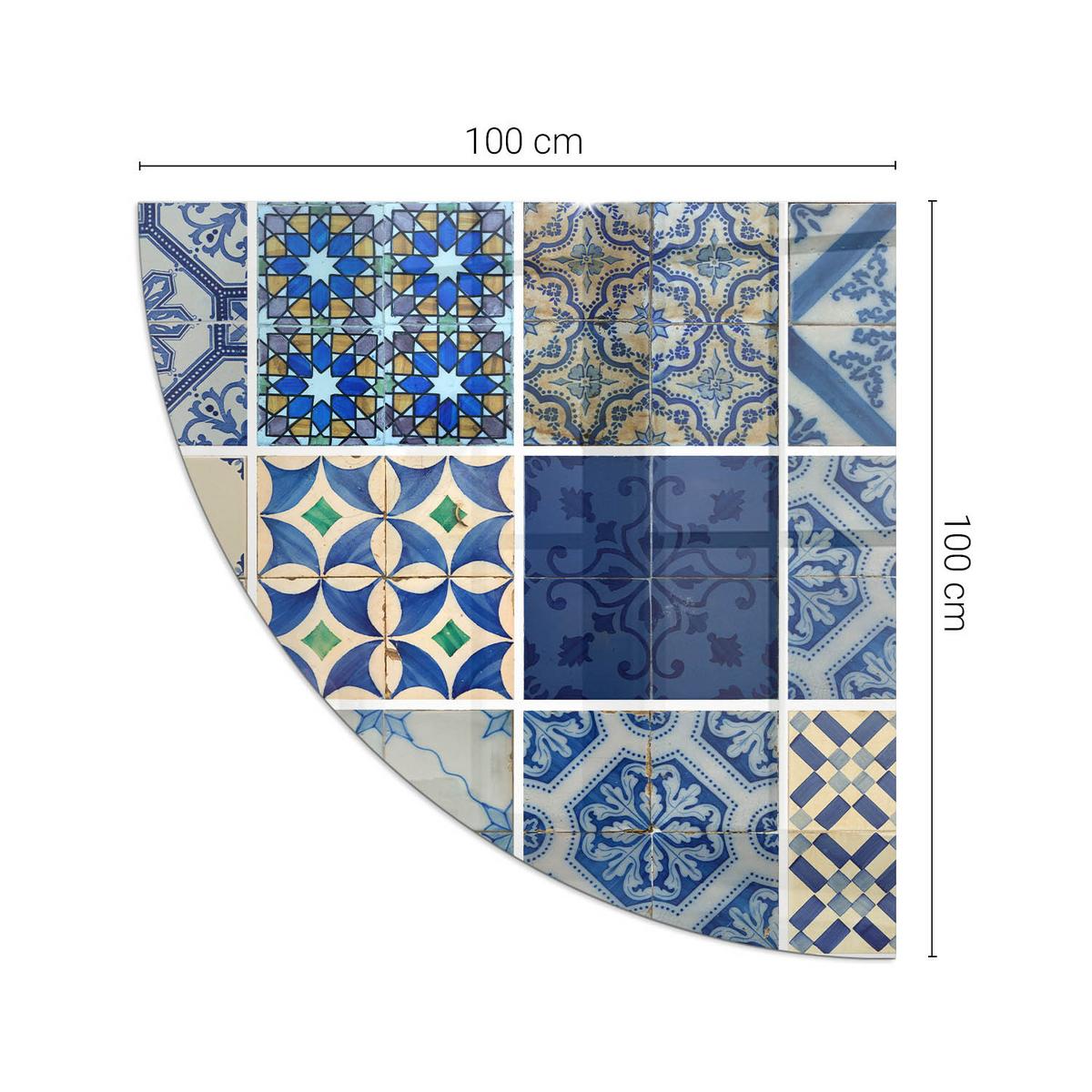 GLASPLATTE für Kamin 100x100 cm - Blau, Glas (100/100/0.4cm) - TULUP