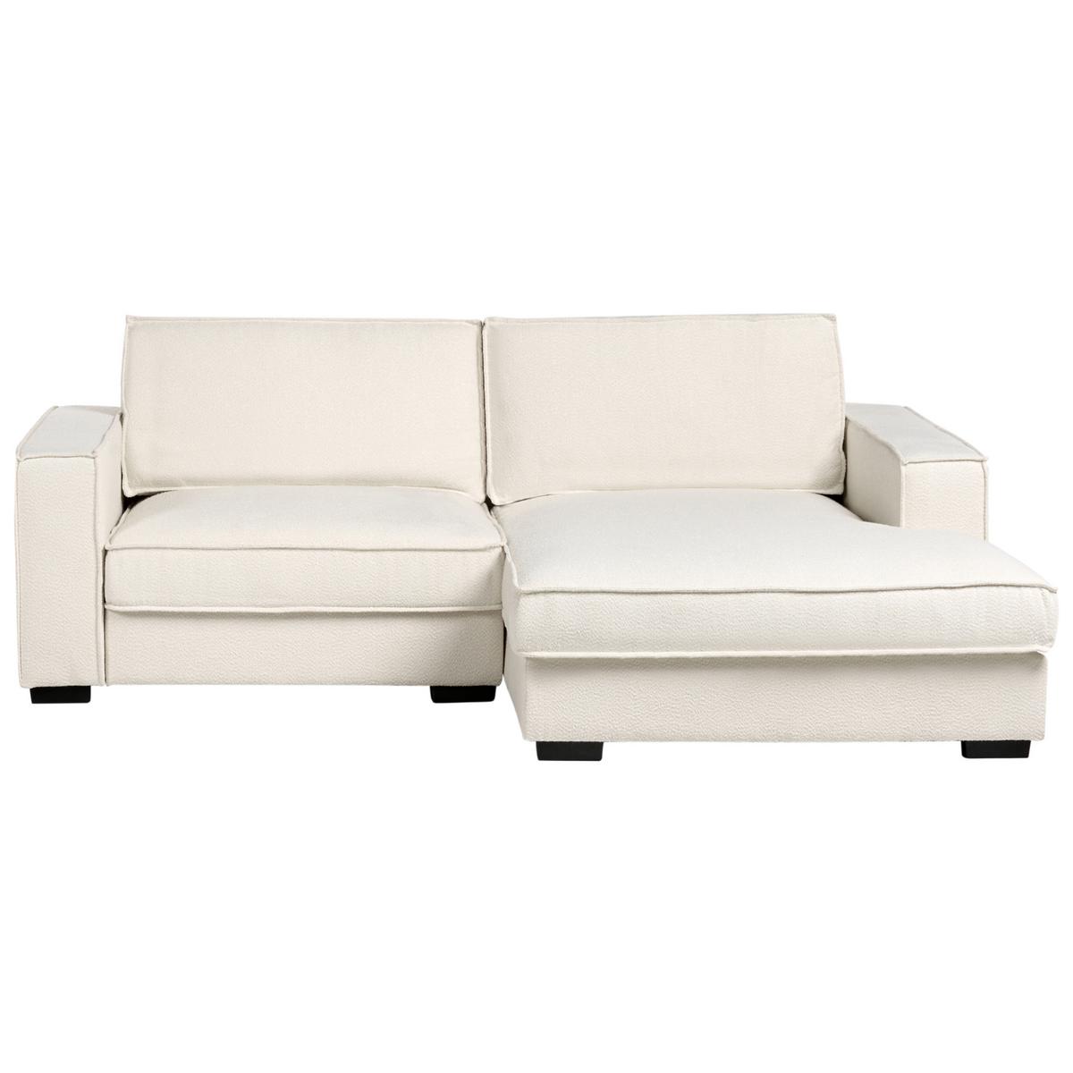 ECKSOFA Bouclé Hellbeige linksseitig Kolding - Beige/Schwarz, Textil (228/152cm) - Beliani