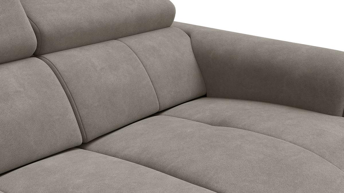 RELAXSOFA RODEN 2-Sitzer mit 2 Relax, beige, Veloursstoff - Beige, Holz/Textil (148/82/103cm) - Wozimo