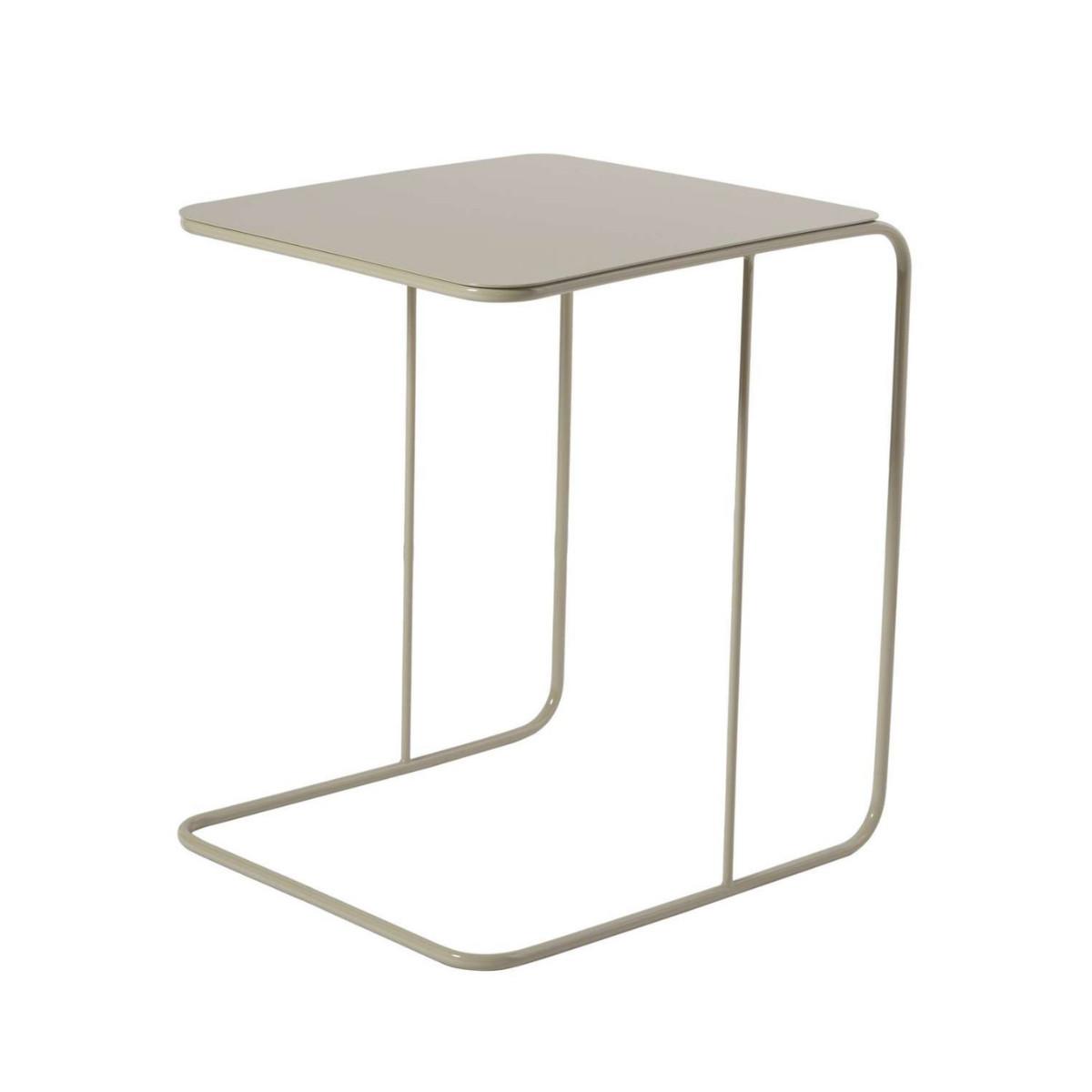 BEISTELLTISCH mit metallplatte 57/47/46 cm - Taupe, Metall (55/57/46cm) - Calicosy