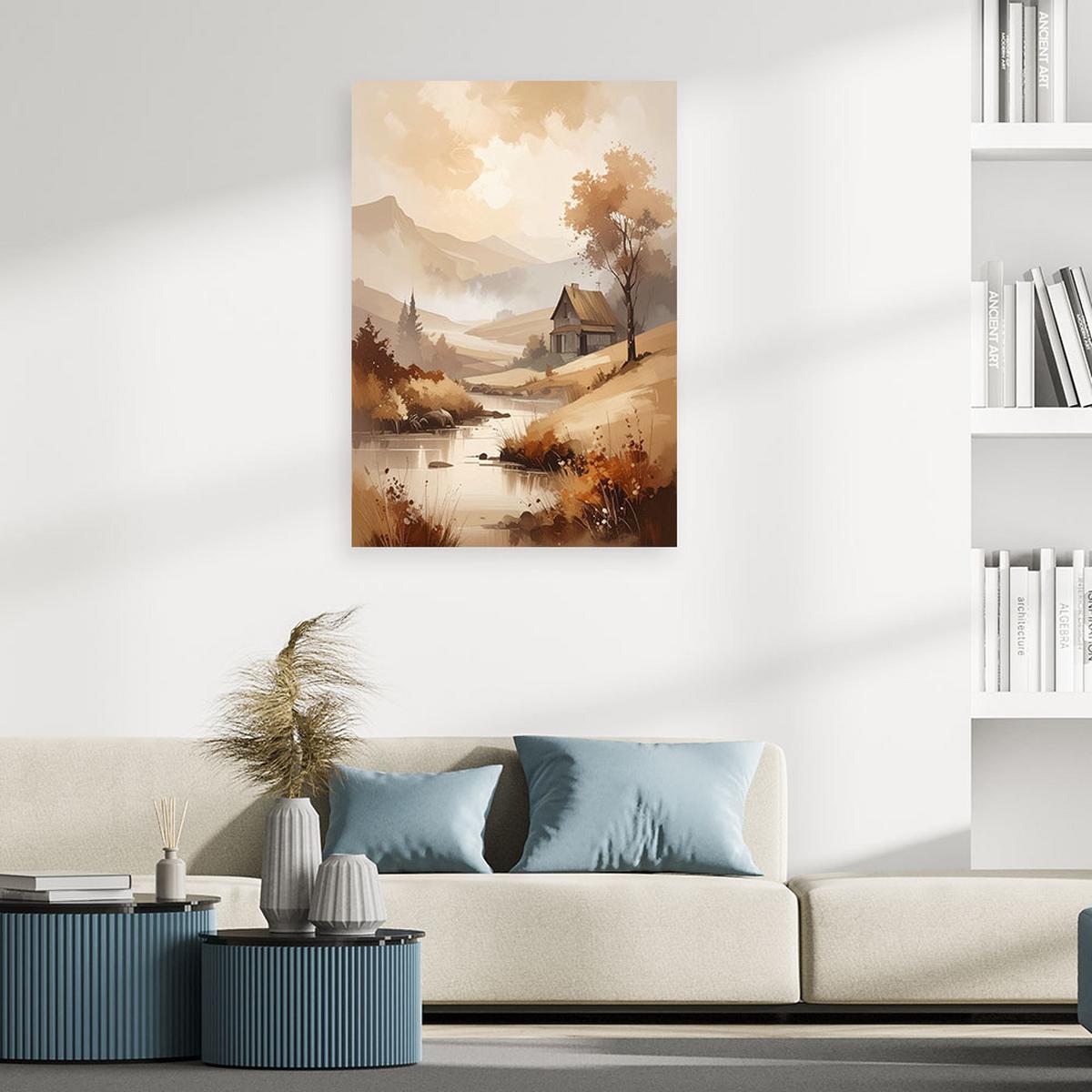 LEINWANDBILD Landschaften 80x120cm - Beige, Textil (80/120cm) - Feeby