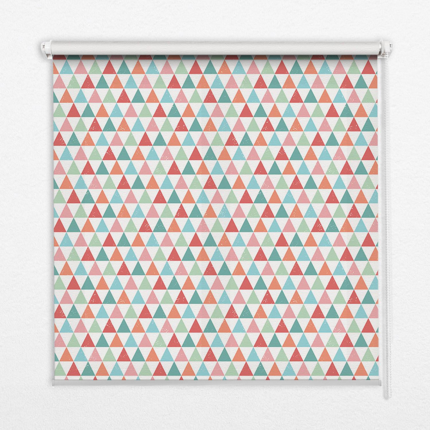 INNENROLLO - Fensterrollo - Rollo - 60x40 cm - Bunte Dreiecke - Blau, Kunststoff (60/140/0.5cm) - TULUP